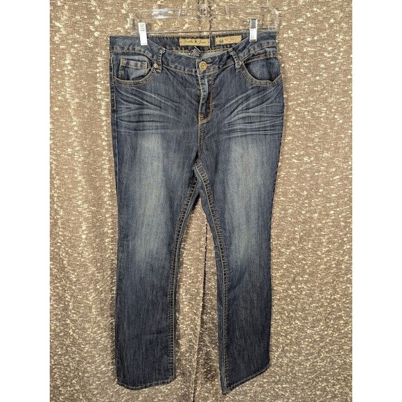 Y2K Vanilla‎ Star Jeans Bootcut Women's Size 10 Embroidered Pockets - Picture 1 of 10